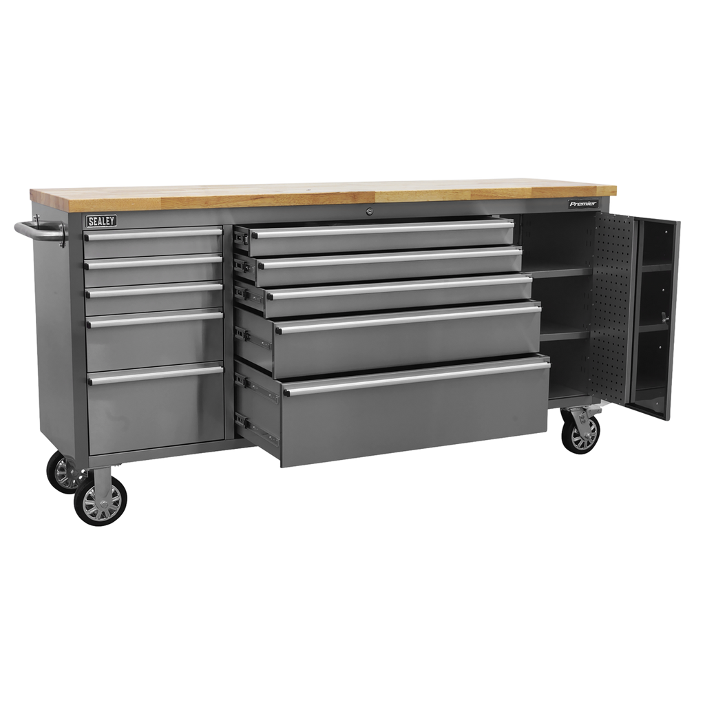 Mobile Stainless Steel Tool Cabinet & Cupboard 10 Drawer AP7210SS
