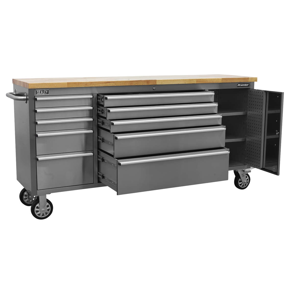 Mobile Stainless Steel Tool Cabinet & Cupboard 10 Drawer AP7210SS