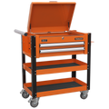 Superline PRO® Heavy-Duty Mobile Tool & Parts Trolley with Lockable Top & 2 Drawers - Orange AP760MO