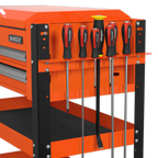 Superline PRO® Heavy-Duty Mobile Tool & Parts Trolley with Lockable Top & 2 Drawers - Orange AP760MO