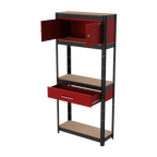 Shelving Unit 4-Tier with Cupboard & Drawer 150kg Capacity Per Level AP830R