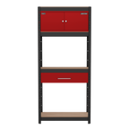 Shelving Unit 4-Tier with Cupboard & Drawer 150kg Capacity Per Level AP830R