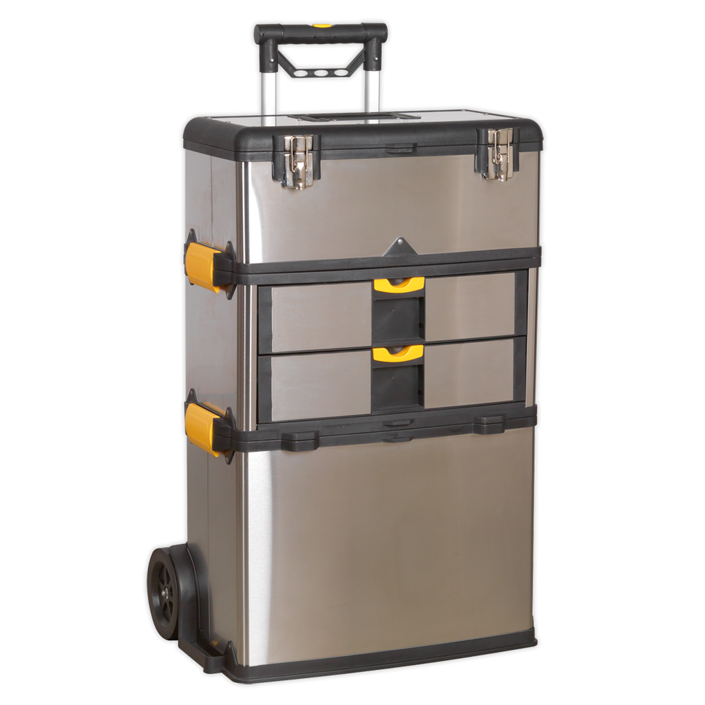 Mobile Stainless Steel/Composite Toolbox with 3 Compartments AP855
