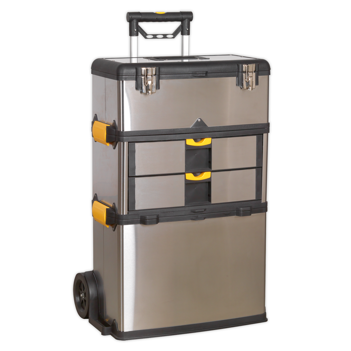 Mobile Stainless Steel/Composite Toolbox with 3 Compartments AP855
