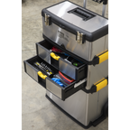 Mobile Stainless Steel/Composite Toolbox with 3 Compartments AP855