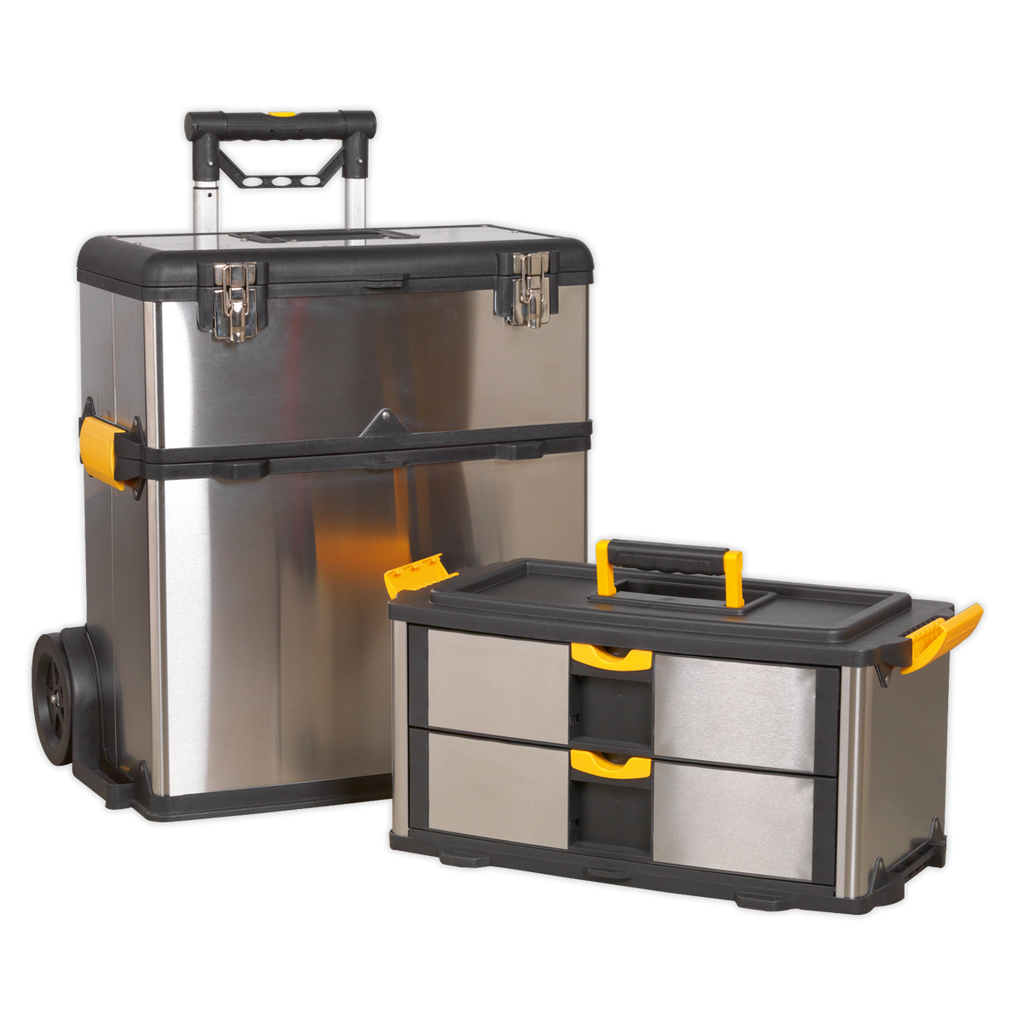 Mobile Stainless Steel/Composite Toolbox with 3 Compartments AP855