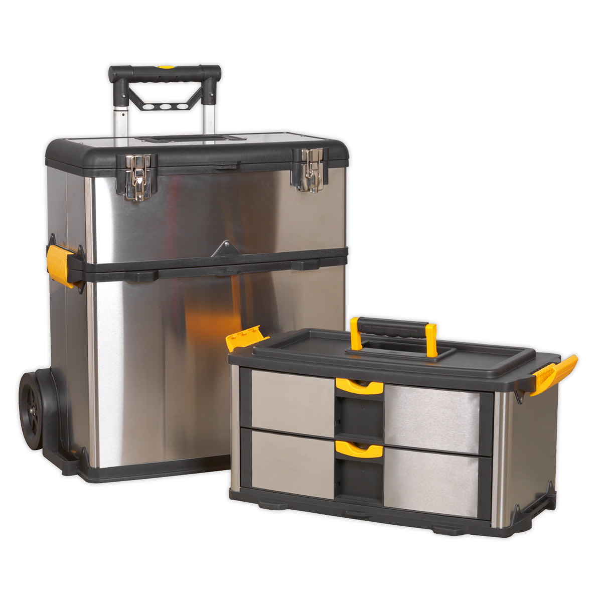 Mobile Stainless Steel/Composite Toolbox with 3 Compartments AP855