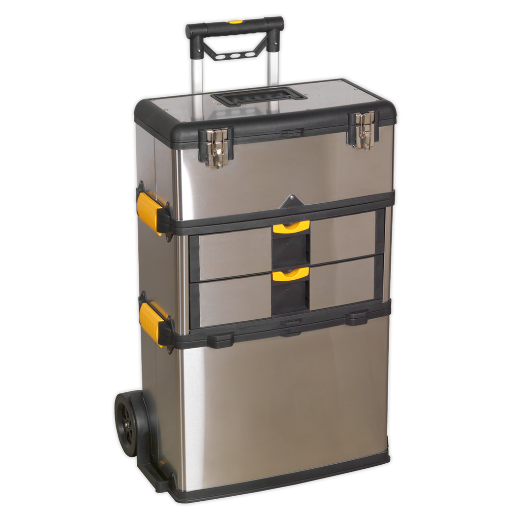 Mobile Stainless Steel/Composite Toolbox with 3 Compartments AP855