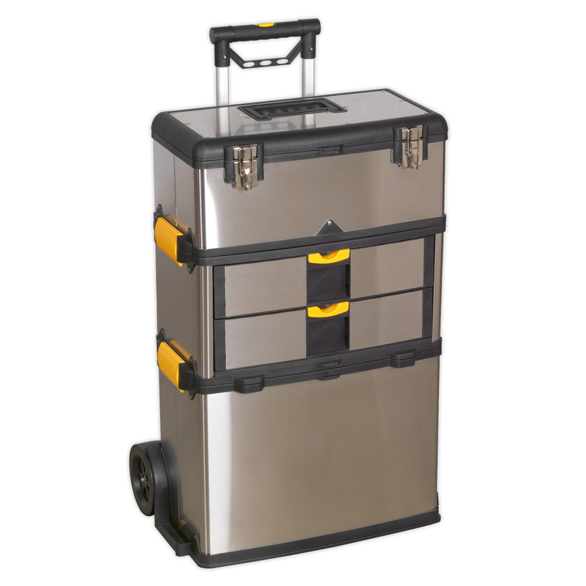 Mobile Stainless Steel/Composite Toolbox with 3 Compartments AP855