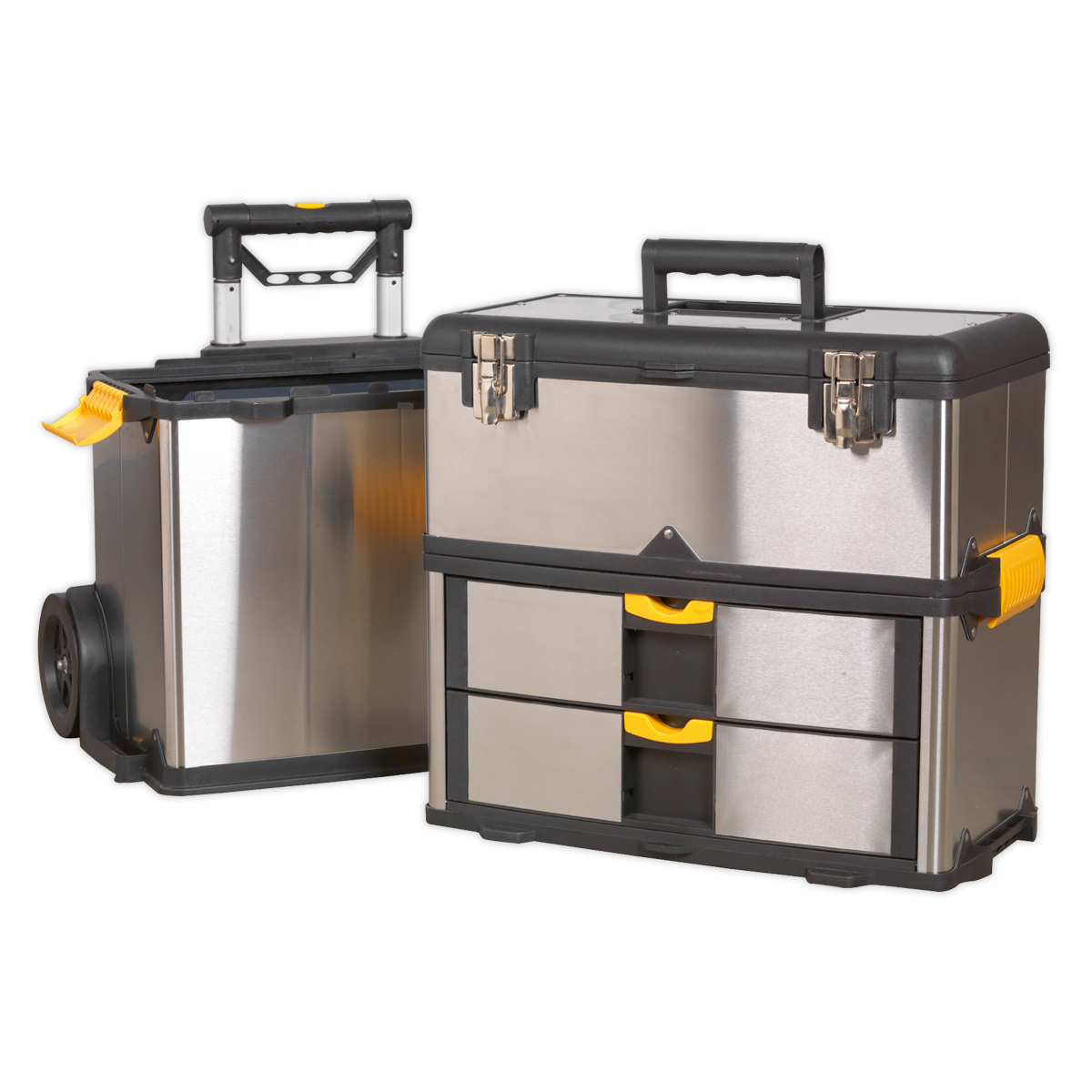 Mobile Stainless Steel/Composite Toolbox with 3 Compartments AP855