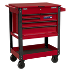 Heavy-Duty Mobile Tool & Parts Trolley with 5 Drawers & Lockable Top AP890M