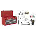 Tool Chest 3 Drawer with 93pc Tool Kit - Red/Grey AP9243BBCOMBO
