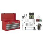 Tool Chest 3 Drawer with 93pc Tool Kit - Red/Grey AP9243BBCOMBO