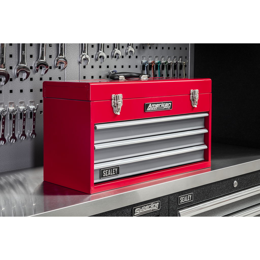 Tool Chest 3 Drawer - Red/Grey AP9243BB