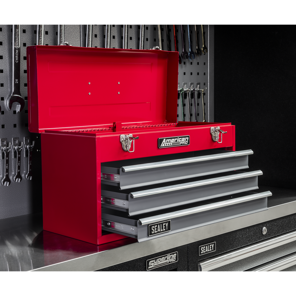 Tool Chest 3 Drawer - Red/Grey AP9243BB
