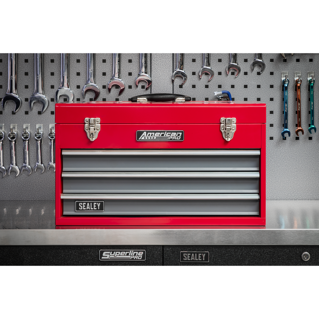 Tool Chest 3 Drawer - Red/Grey AP9243BB