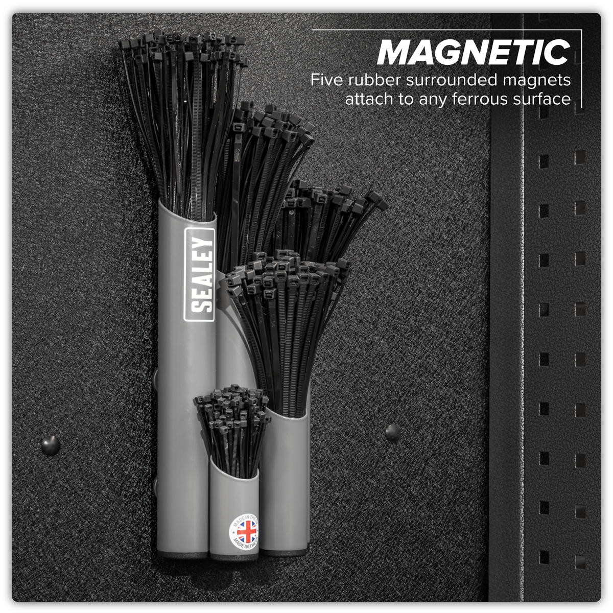 Large Magnetic Cable Tie Holder - Grey APCTHGXL