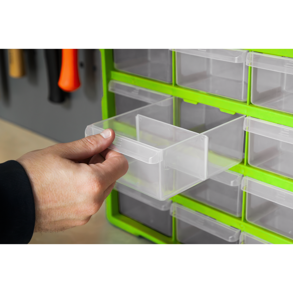 Cabinet Box 18 Drawer - Green/Black APDC18HV