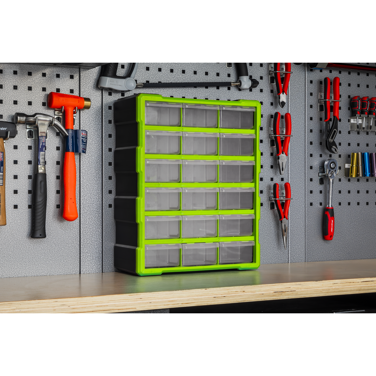 Cabinet Box 18 Drawer - Green/Black APDC18HV