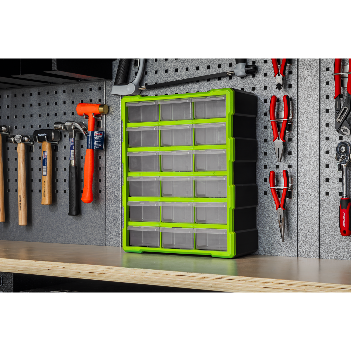 Cabinet Box 18 Drawer - Green/Black APDC18HV