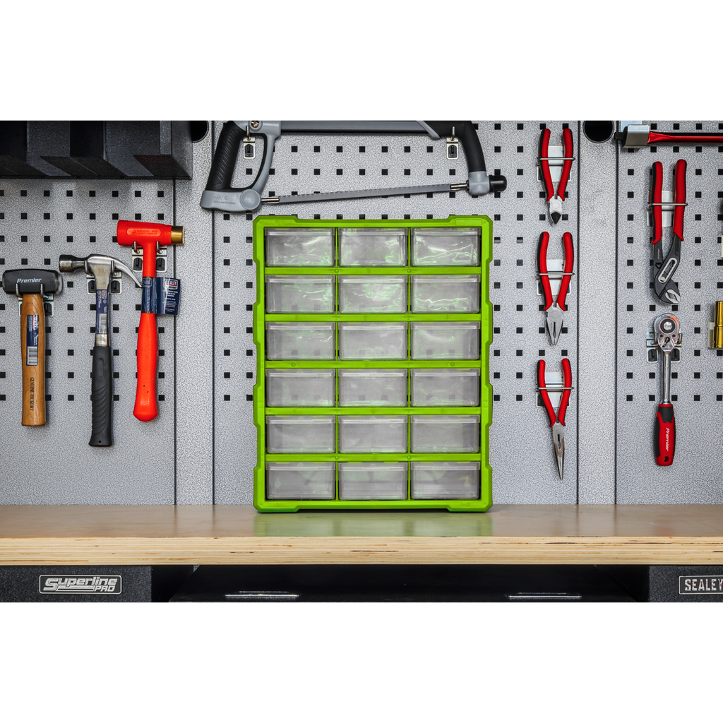 Cabinet Box 18 Drawer - Green/Black APDC18HV