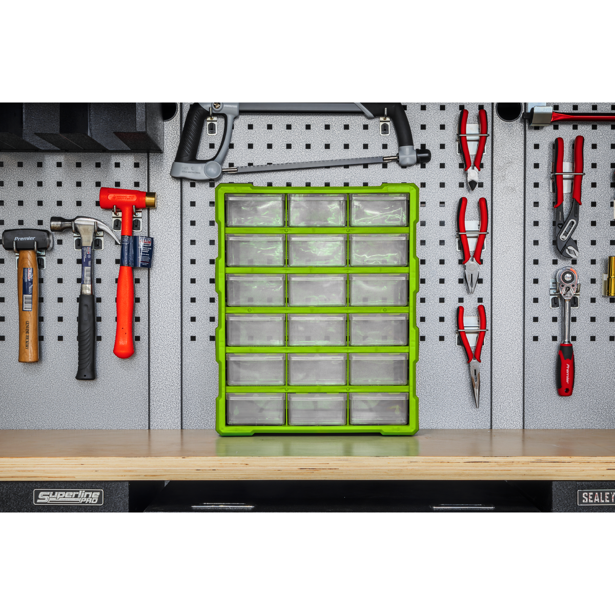 Cabinet Box 18 Drawer - Green/Black APDC18HV
