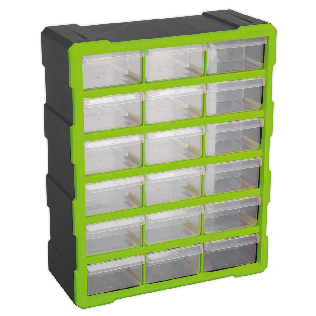 Cabinet Box 18 Drawer - Green/Black APDC18HV