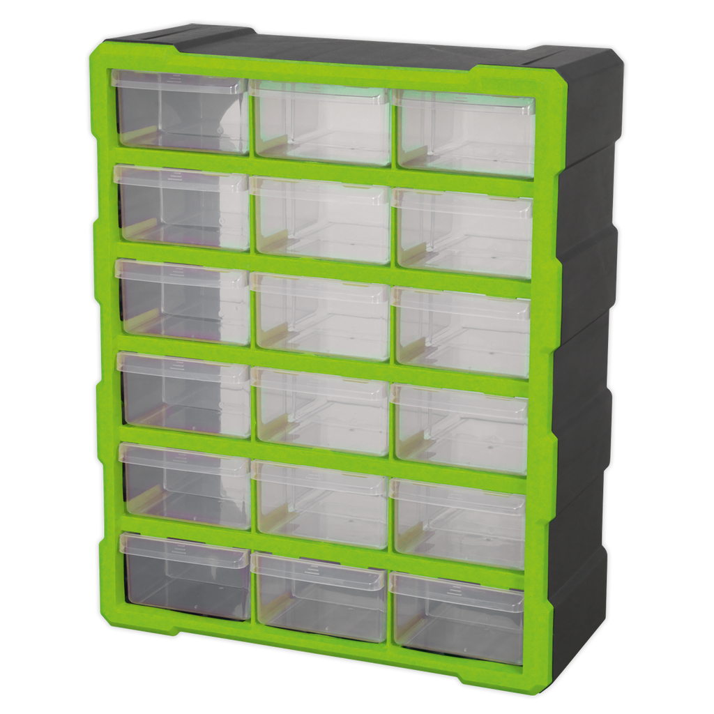 Cabinet Box 18 Drawer - Green/Black APDC18HV