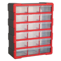 Cabinet Box 18 Drawer - Red/Black APDC18R