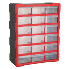 Cabinet Box 18 Drawer - Red/Black APDC18R