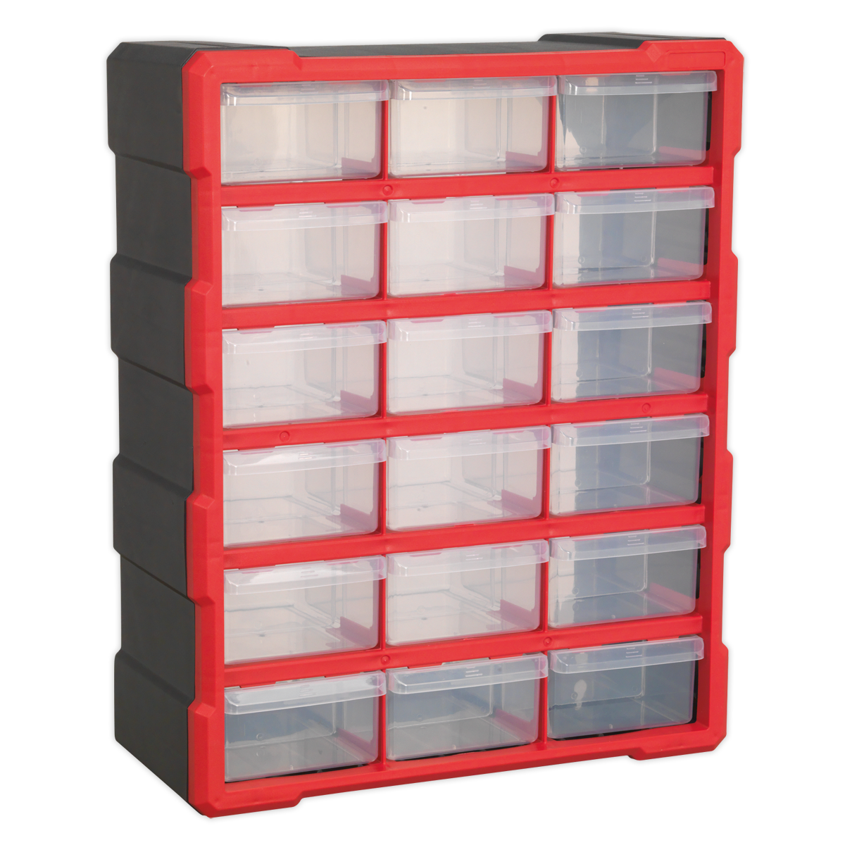 Cabinet Box 18 Drawer - Red/Black APDC18R