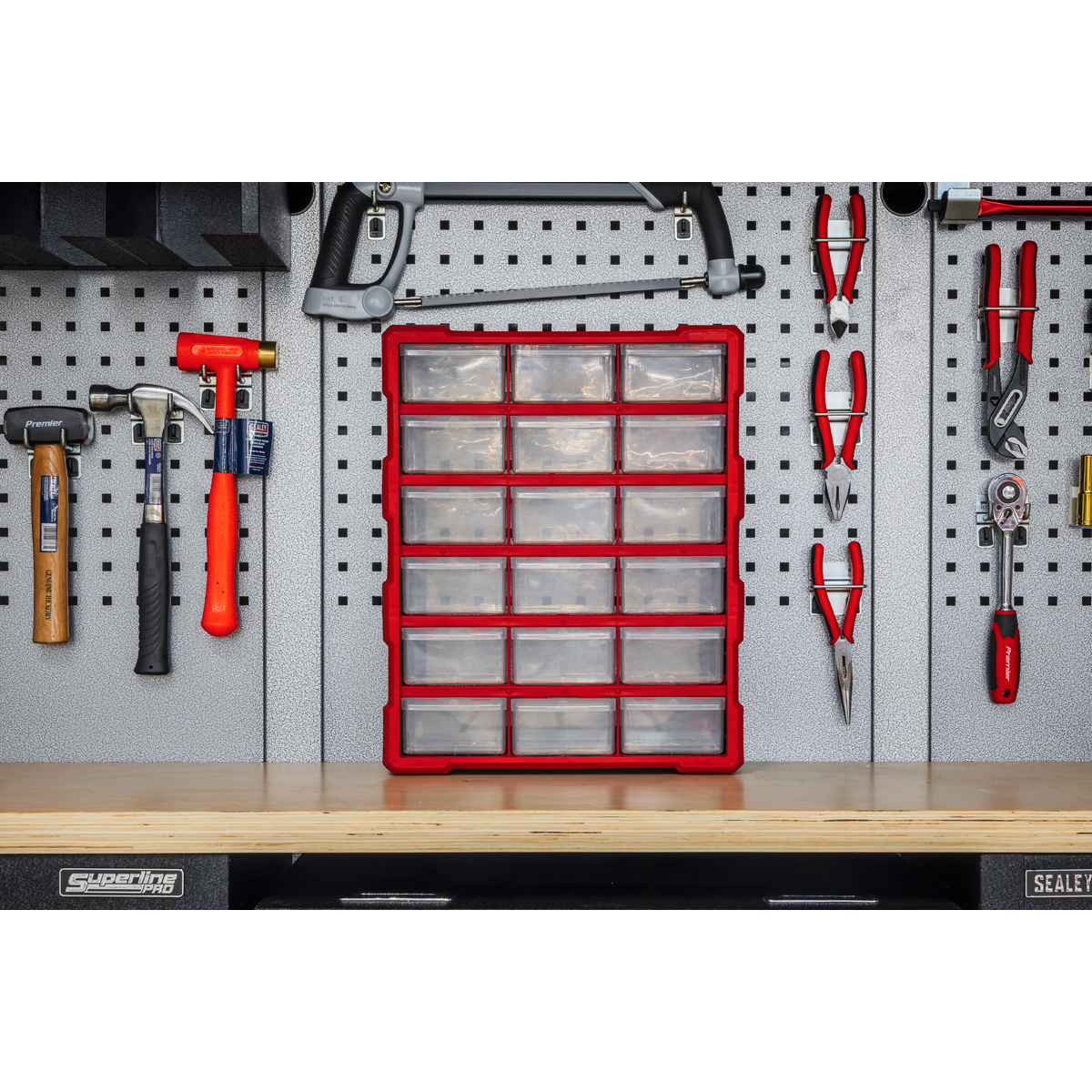 Cabinet Box 18 Drawer - Red/Black APDC18R