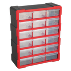 Cabinet Box 18 Drawer - Red/Black APDC18R