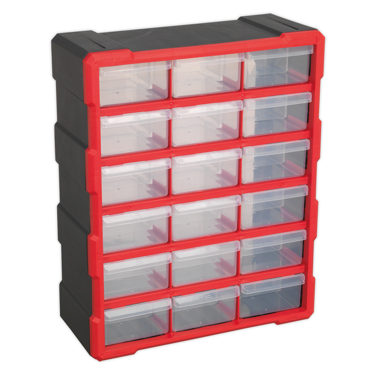 Cabinet Box 18 Drawer - Red/Black APDC18R