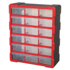 Cabinet Box 18 Drawer - Red/Black APDC18R