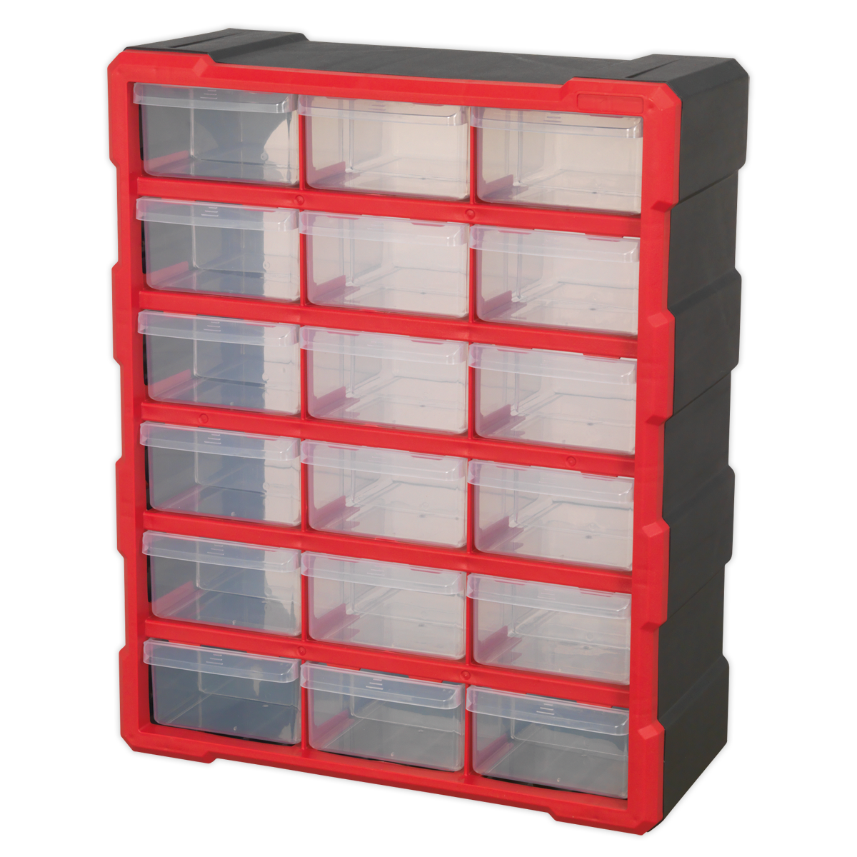 Cabinet Box 18 Drawer - Red/Black APDC18R