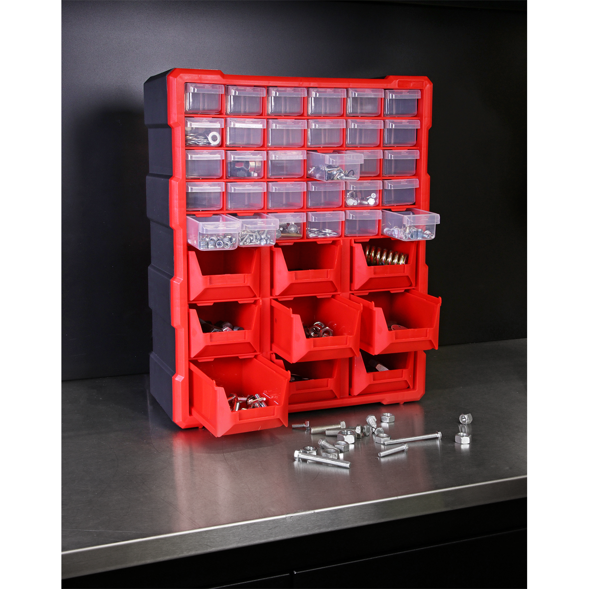 Cabinet Box 39 Drawer - Red/Black APDC39R