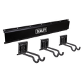 Wall Mounting Storage Rail with Sports Equipment Hooks APHKIT11
