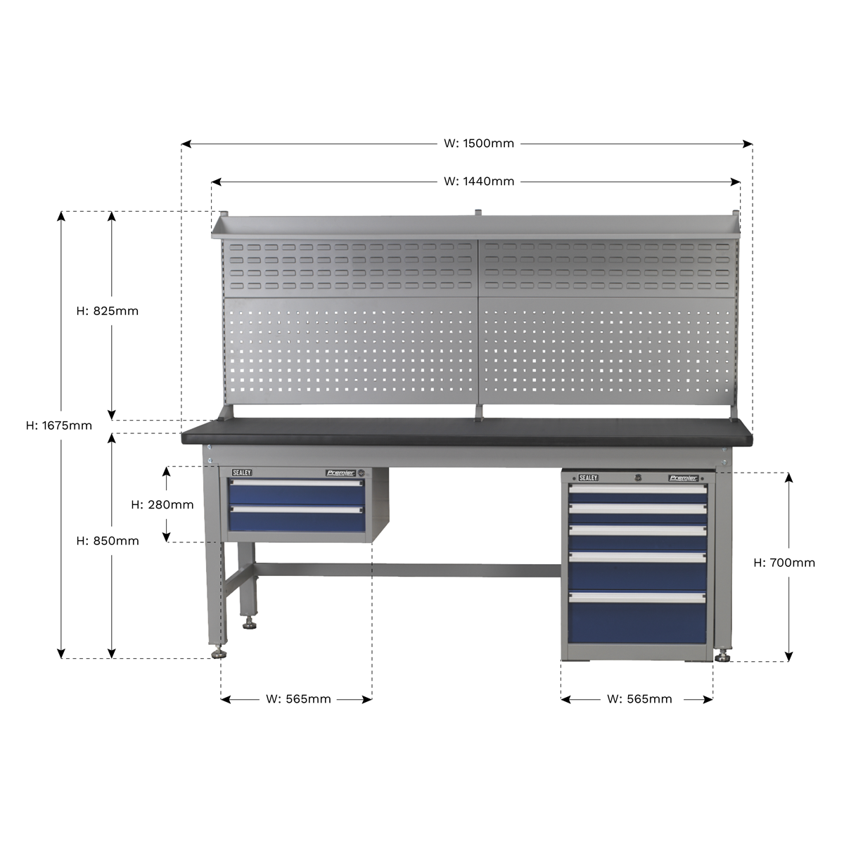 Complete Industrial Workstation & Cabinet Combo 1.5m API1500COMB02
