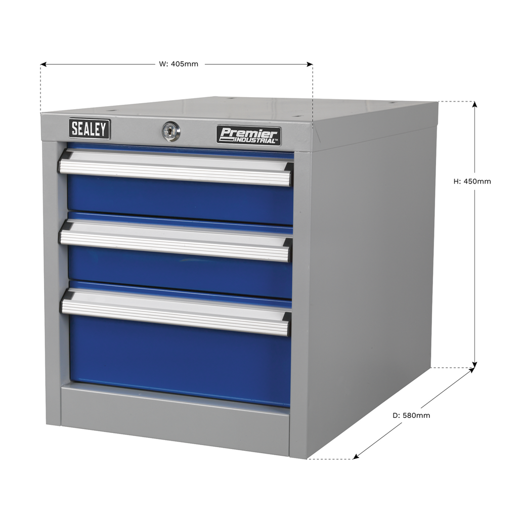 Industrial Triple Drawer Unit for API Series Workbenches API16