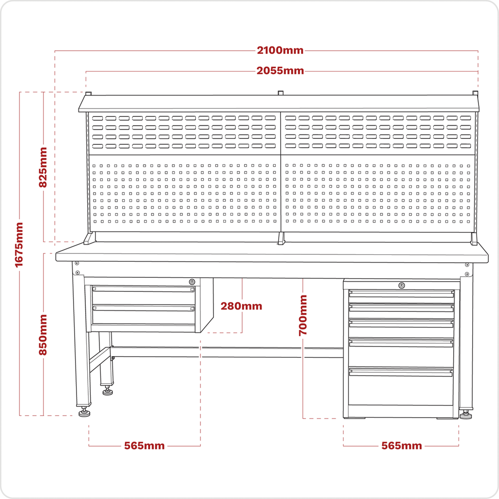 Complete Industrial Workstation & Cabinet Combo 2.1m API2100COMB02