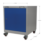 Mobile Industrial Cabinet with 1 Shelf API5659