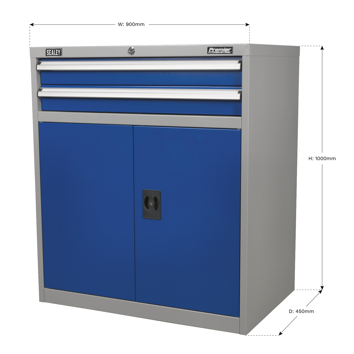 Industrial Cabinet with 2 Drawers & 1 Shelf API8810