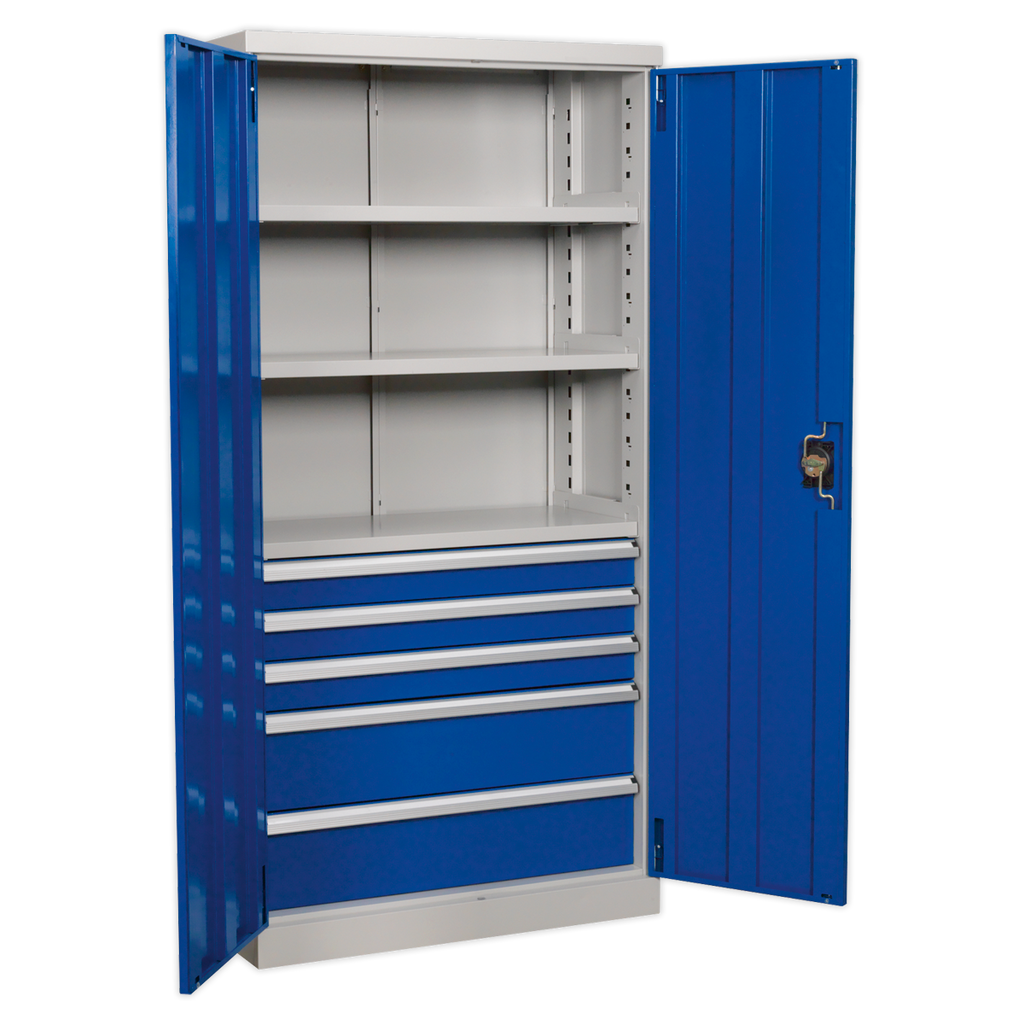 Industrial Cabinet with 5 Drawers & 3 Shelves 1800mm APICCOMBO5