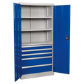 Industrial Cabinet with 5 Drawers & 3 Shelves 1800mm APICCOMBO5