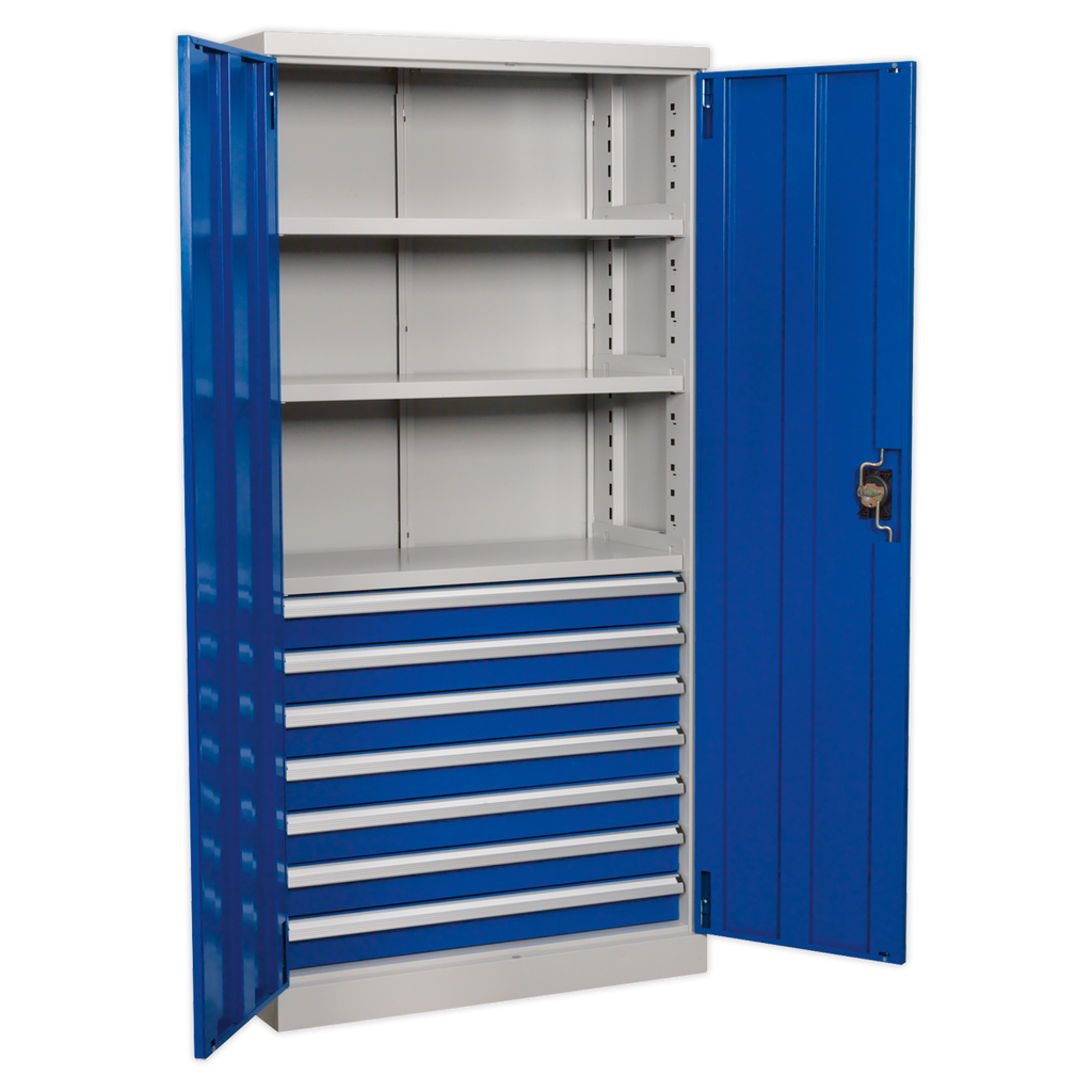 Industrial Cabinet with 7 Drawers & 3 Shelves 1800mm APICCOMBO7