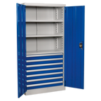 Industrial Cabinet with 7 Drawers & 3 Shelves 1800mm APICCOMBO7