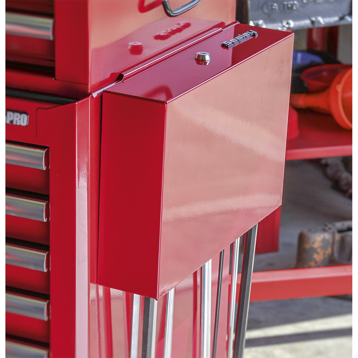 Side Cabinet for Long Handle Tools - Red APLHT