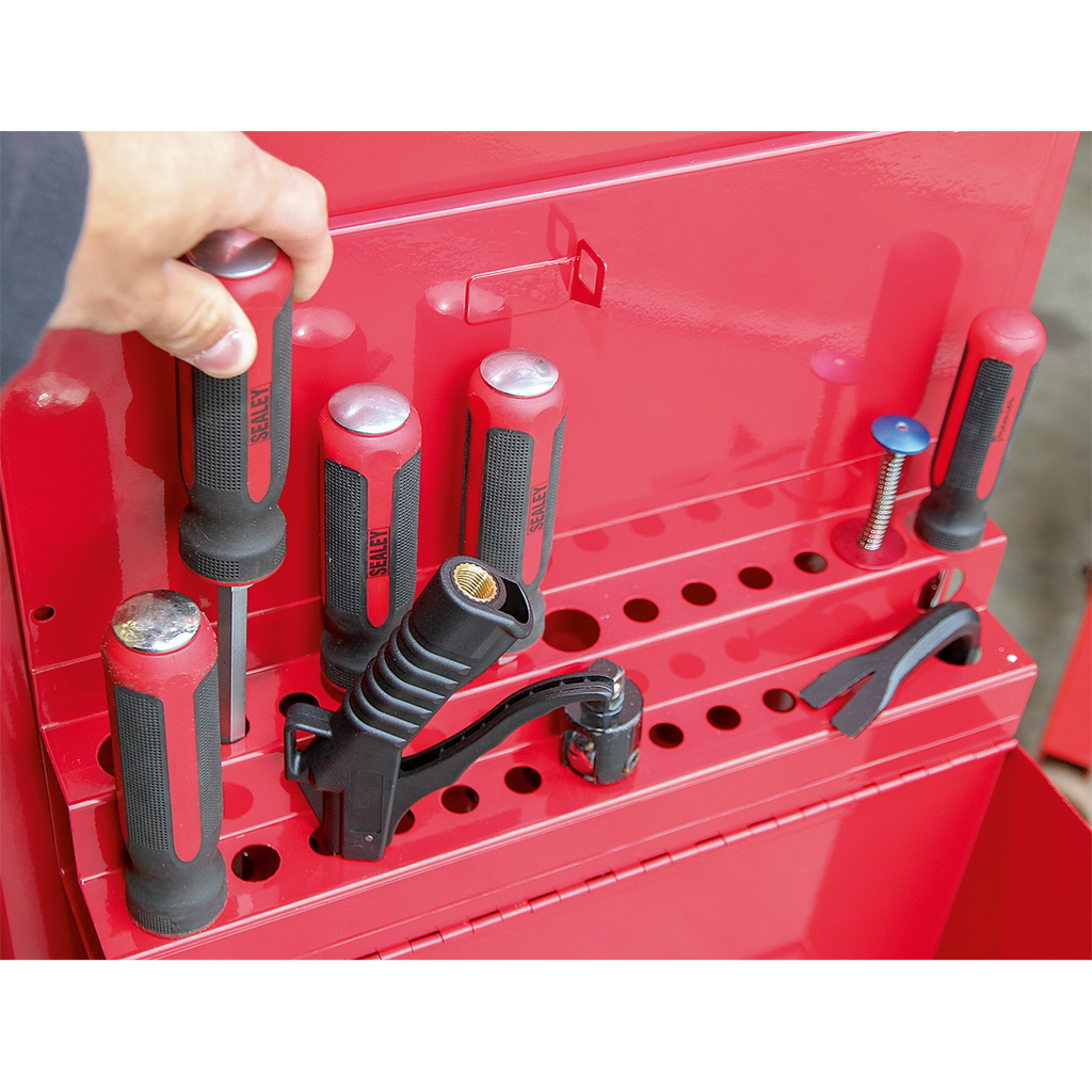 Side Cabinet for Long Handle Tools - Red APLHT