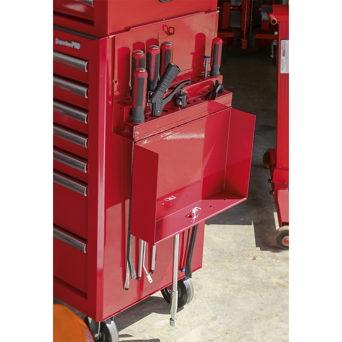 Side Cabinet for Long Handle Tools - Red APLHT